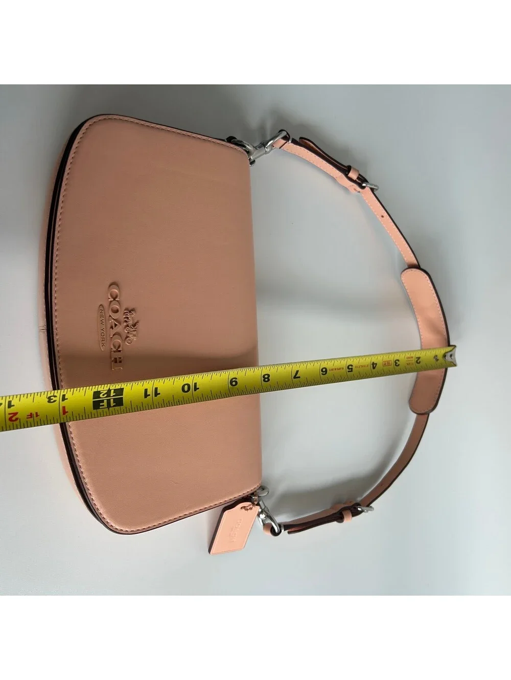 Coach Andrea Shoulder Bag Faded Blush Peach Smooth Leather Flap CT768